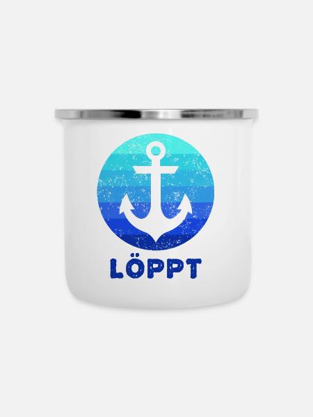 Anker Löppt - Emaille-Tasse - Weiß
