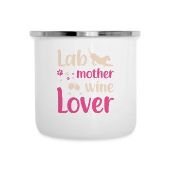 Lab mother wine lover - Camper Mug - white - Front