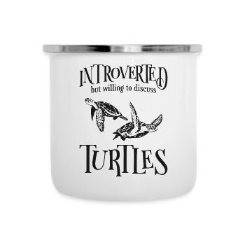 Sea Turtle Tortoise Introverted - Emaille-Tasse - Weiß - Vorne