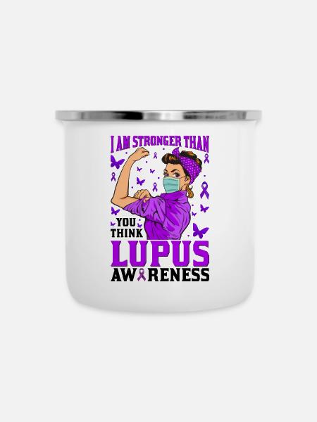 Lupus Bewusstseins Monat - Emaille-Tasse - Weiß