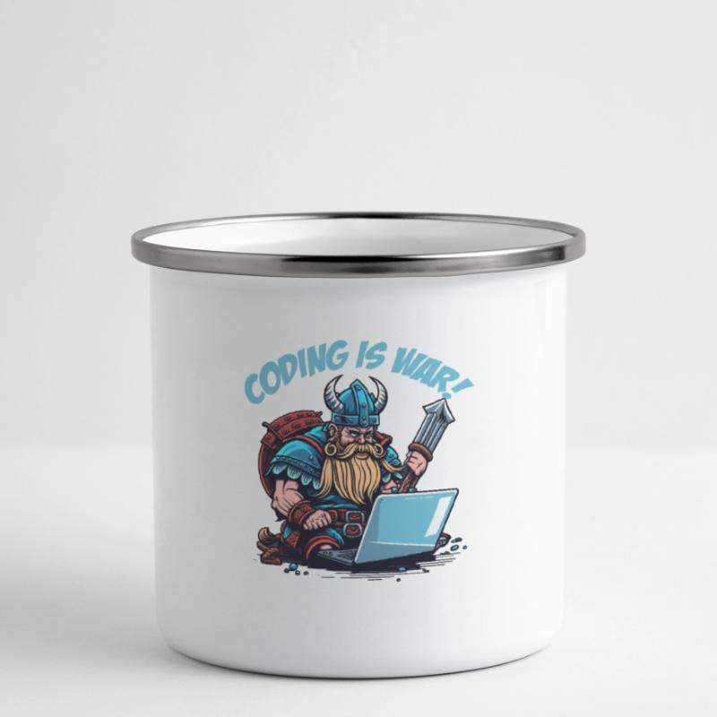 "Coding is war" Vikings Camper Mug