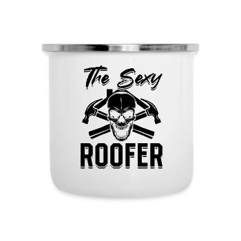 The Sexy Roofer - Roofing Contractor Sexy Roofer - Emaille-Tasse - Weiß - Vorne