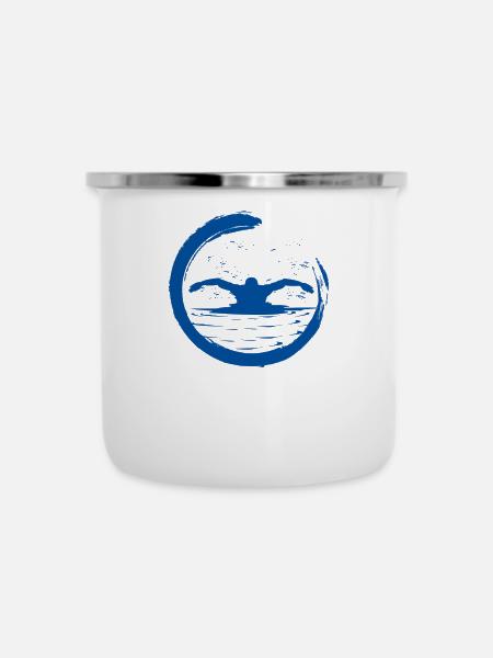Schwimmer schwimmen Schwimm - Emaille-Tasse - Weiß