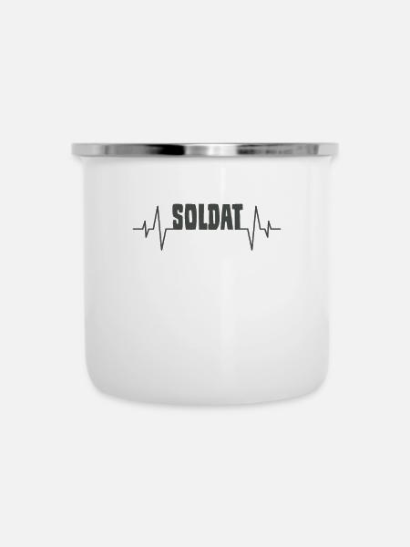 Soldat Herzschlag - Emaille-Tasse - Weiß