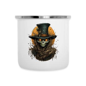 Scarecrow Halloween Cartoon Scary Scarecrow - Emaille-Tasse - Weiß - Vorne