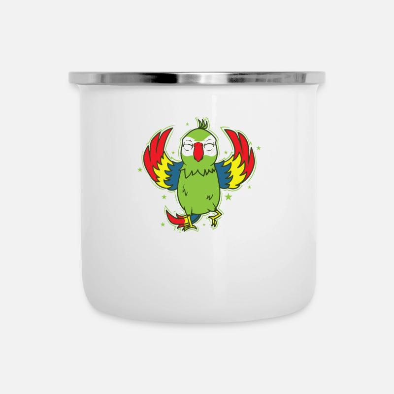 Papagei Tier Sprechen - Emaille-Tasse - Weiß