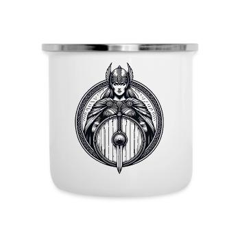 Nordische Wikinger-Walküren-Schildmaid - Emaille-Tasse - Weiß - Vorne