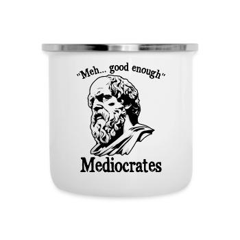 Drôle meh assez bon médiocrate grec - Tasse émaillée - blanc - Devant