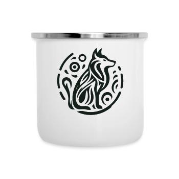 Wolve Indianer-Tierkreiszeichen - Emaille-Tasse - Weiß - Vorne