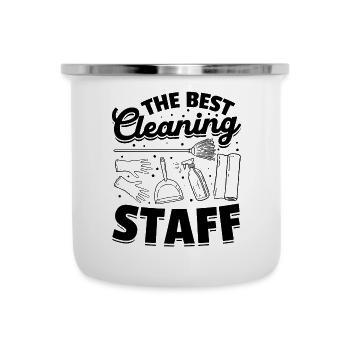 Le meilleur personnel de nettoyage - Housekeeper House Cleane - Tasse émaillée - blanc - Devant