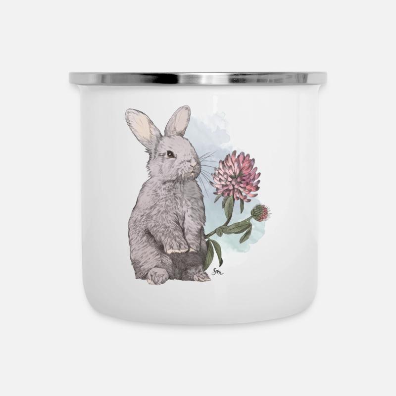 Veganuary 2024 Lapin - Tasse émaillée - blanc