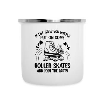 Drôle De Patinage À Roulettes Dire Patineur À Roulettes - Tasse émaillée - blanc - Devant