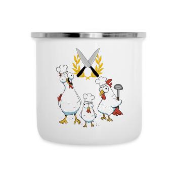 Amateur Cuisiniers Poulets Volaille Cuisinier Restaurant Local - Tasse émaillée - blanc - Devant