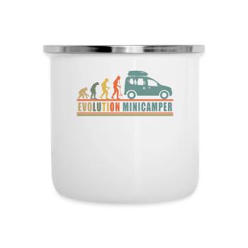 Evolution Minicamper Camping-Camper Microcamper - Emaille-Tasse - Weiß - Vorne