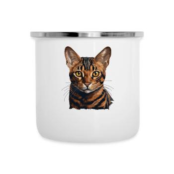 Chat du Bengale Bengalkatze - Tasse émaillée - blanc - Devant
