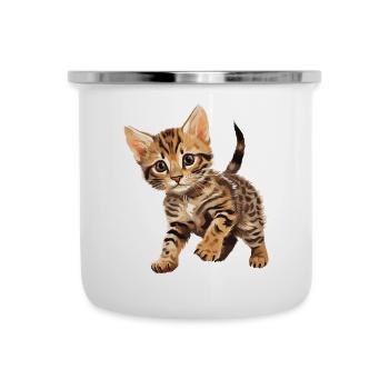 Bengal Cat Bengalkatze - Emaille-Tasse - Weiß - Vorne