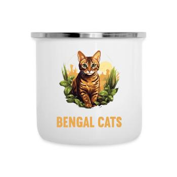 Bengal Cat Bengalkatze - Emaille-Tasse - Weiß - Vorne