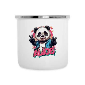 ALICE - Beautiful girl name with cool panda - Camper Mug - white - Front