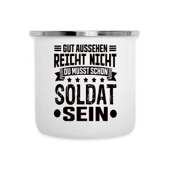 Soldat - Emaille-Tasse - Weiß - Vorne