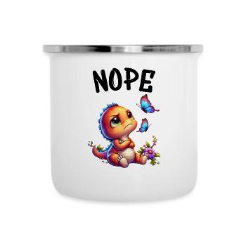 Dinosaur Saying Nope for Boys and Girls - Camper Mug - white - Front