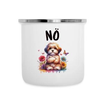 Drôle de dicton havanais non pour les amoureux des chiens - Tasse émaillée - blanc - Devant