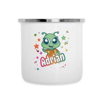 ADRIÁN - Beautiful boy name with cute alien - Camper Mug - white - Front