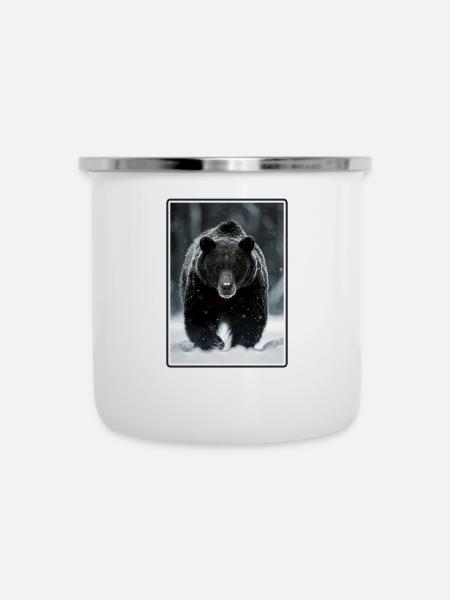 Bear Bären Bär - Emaille-Tasse - Weiß