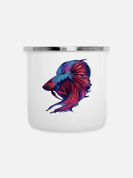 Bettas Betta Fisch Betta - Emaille-Tasse - Weiß