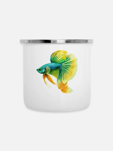 Bettas Betta Fisch Betta - Emaille-Tasse - Weiß