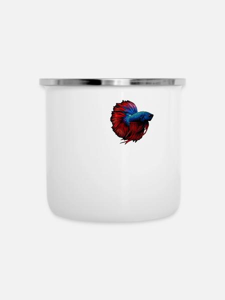 Bettas Betta Fisch Betta - Emaille-Tasse - Weiß