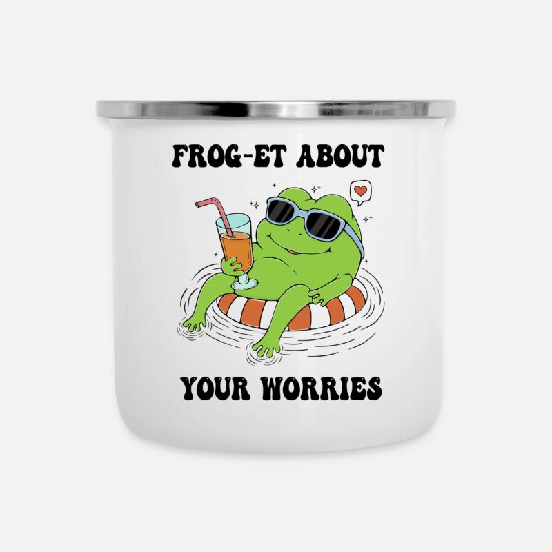 Frog Chill Summer Splash - Camper Mug - white