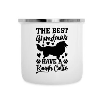 The best Grandmas have a Rough Collie - Rough Coll - Emaille-Tasse - Weiß - Vorne