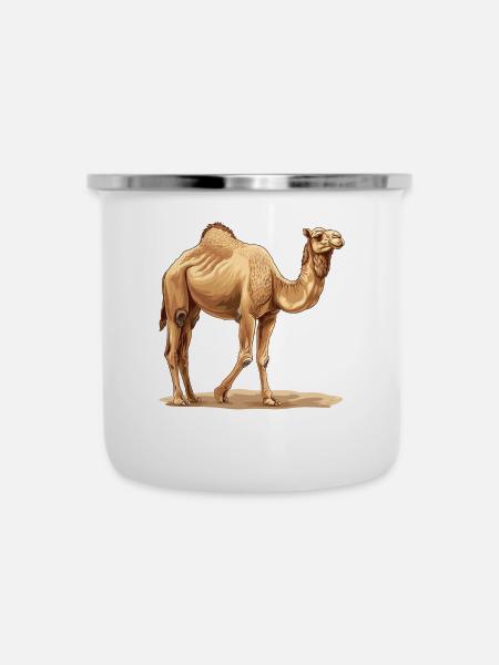 Camel Kamele Kamel - Emaille-Tasse - Weiß