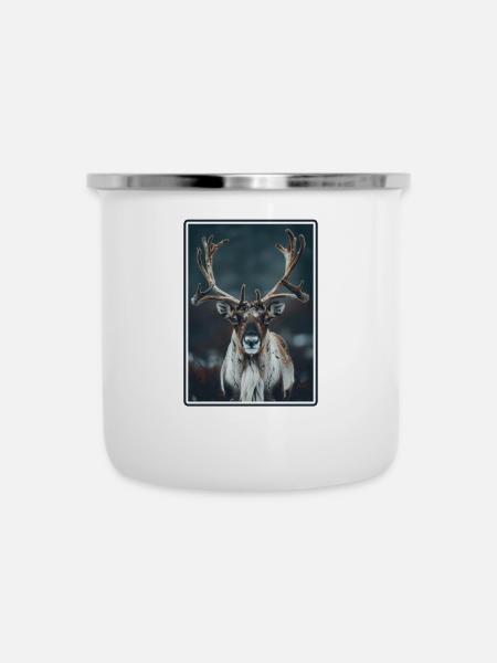 Caribou Karibus Karibu - Emaille-Tasse - Weiß