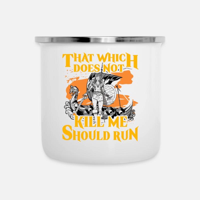 That which does not kill me should run - Camper Mug - white
