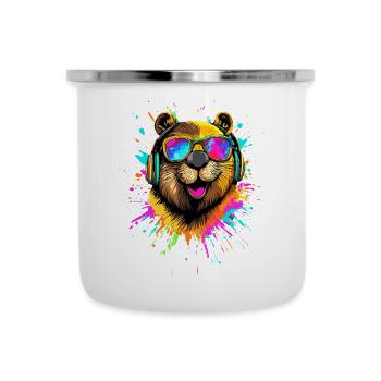 Biber Motiv Biberflüsterer Nagetiere Süßer Biber - Emaille-Tasse - Weiß - Vorne