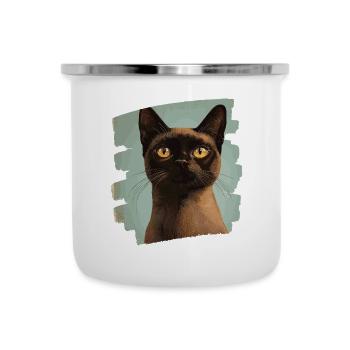 Burmese Burma Cat Retro - Camper Mug - white - Front
