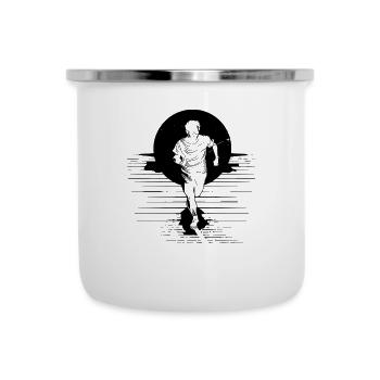 Marathonläufer - Emaille-Tasse - Weiß - Vorne