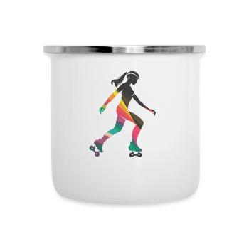 Roller skating girl - Camper Mug - white - Front
