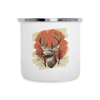 Deer with antlers - Camper Mug - white - Front