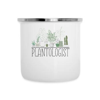Plant Lover Gardening Plantologist - Emaille-Tasse - Weiß - Vorne