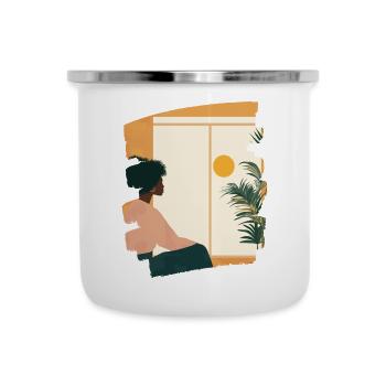 Relax Meditation Selfcare Me-Time - Emaille-Tasse - Weiß - Vorne
