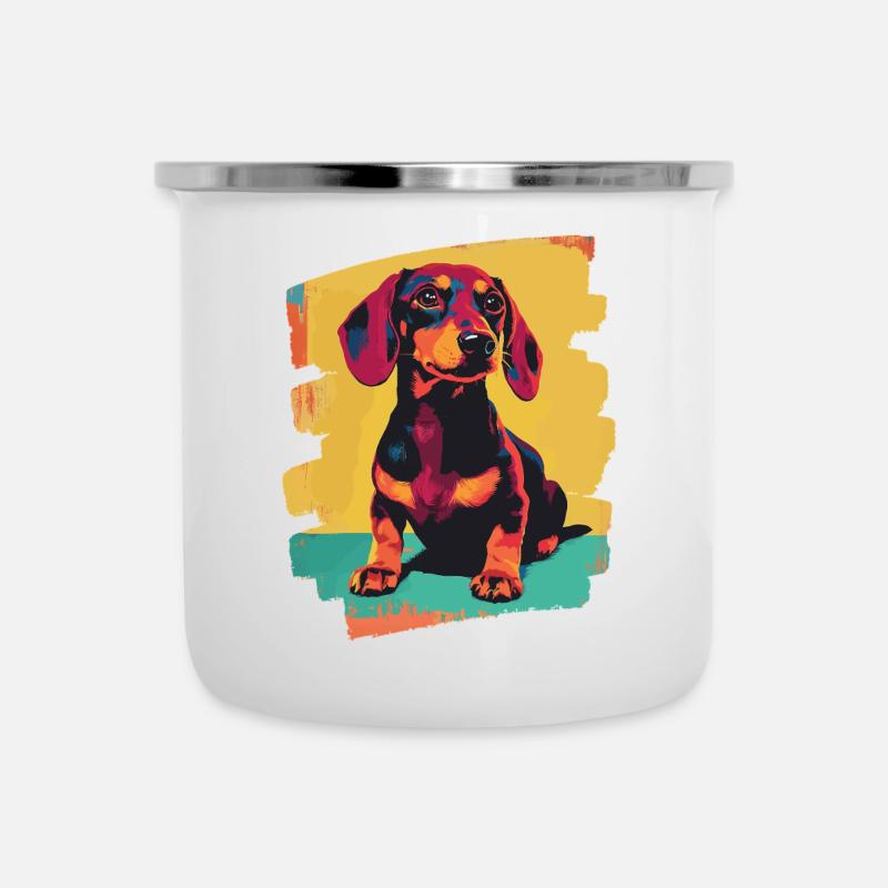 Teckel Dackel - Tasse émaillée - blanc