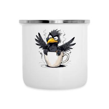 Vogel Keinen Bock Kaffee Bevor Du Fragst Nein - Emaille-Tasse - Weiß - Vorne