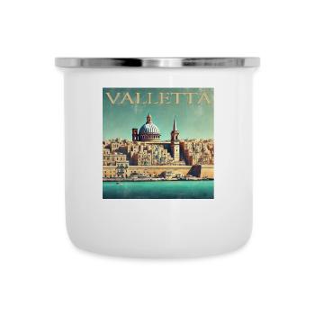 Retro Malta Valletta Port City Sunbeams - Camper Mug - white - Front