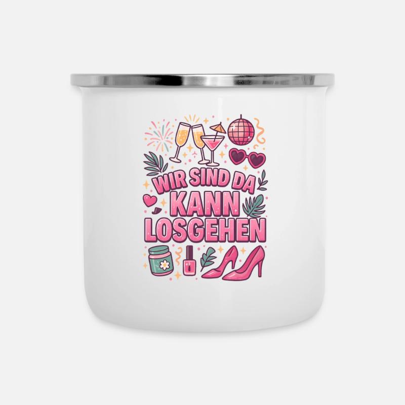 Junggesellinnenabschied Team Bride Party Crew - Emaille-Tasse - Weiß