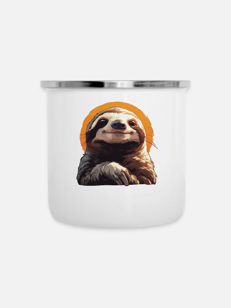 Faultiere Faultier - Emaille-Tasse - Weiß