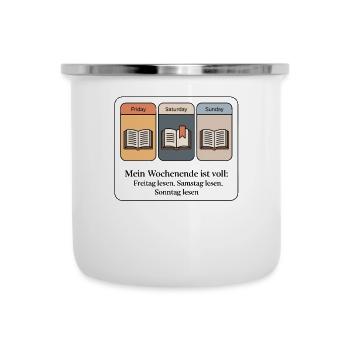 Reading Books Reading Book Reading Books Worm - Camper Mug - white - Front