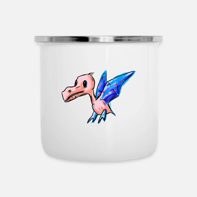 Flying Pterodactyl - Camper Mug - white