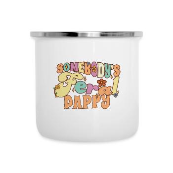 Somebody's Feral Pappy Funny Father Pun Groovy - Camper Mug - white - Front